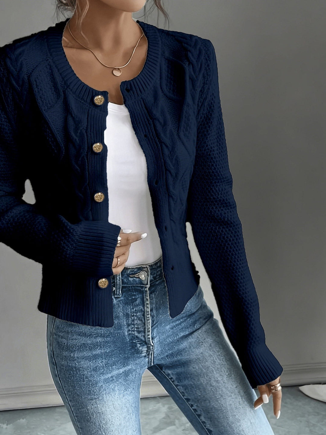 Harmony | Women’s Cropped Cable Knit Cardigan Sweater