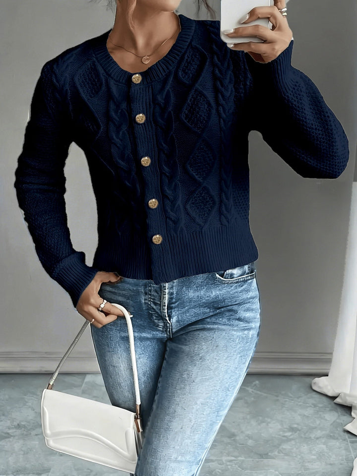 Harmony | Women’s Cropped Cable Knit Cardigan Sweater