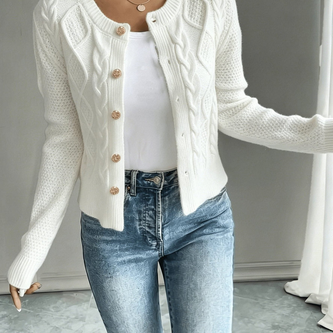 Harmony | Women’s Cropped Cable Knit Cardigan Sweater