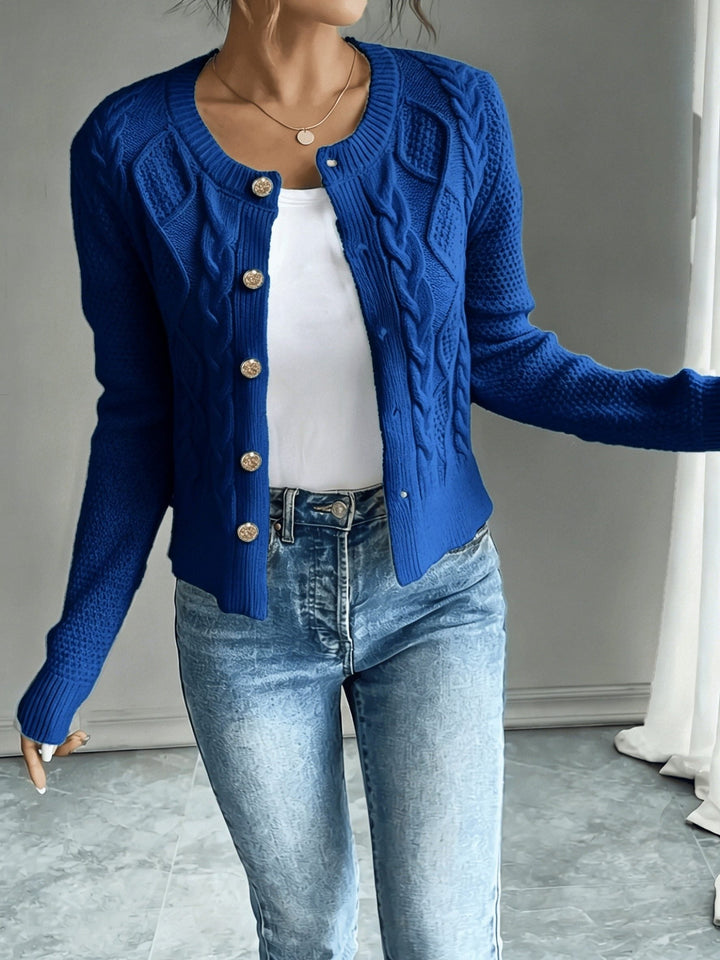 Harmony | Women’s Cropped Cable Knit Cardigan Sweater