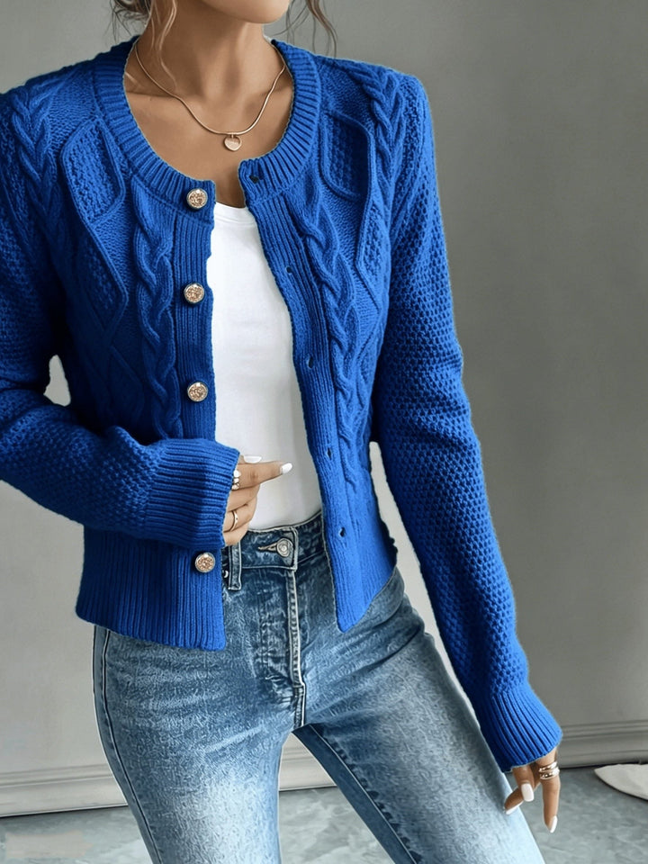Harmony | Women’s Cropped Cable Knit Cardigan Sweater