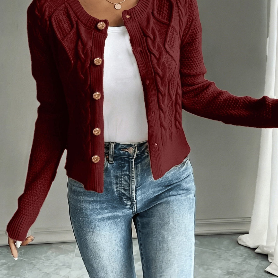 Harmony | Women’s Cropped Cable Knit Cardigan Sweater
