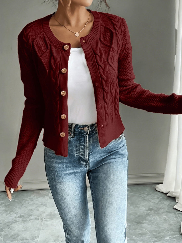 Harmony | Women’s Cropped Cable Knit Cardigan Sweater