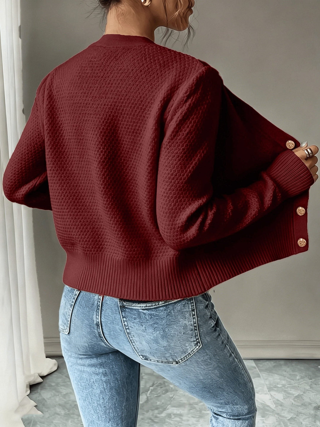 Harmony | Women’s Cropped Cable Knit Cardigan Sweater