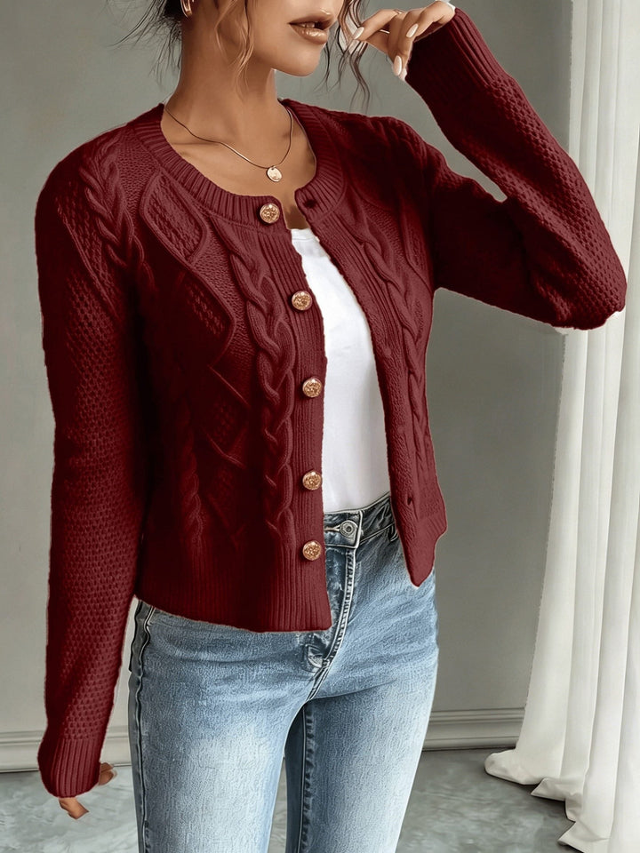 Harmony | Women’s Cropped Cable Knit Cardigan Sweater