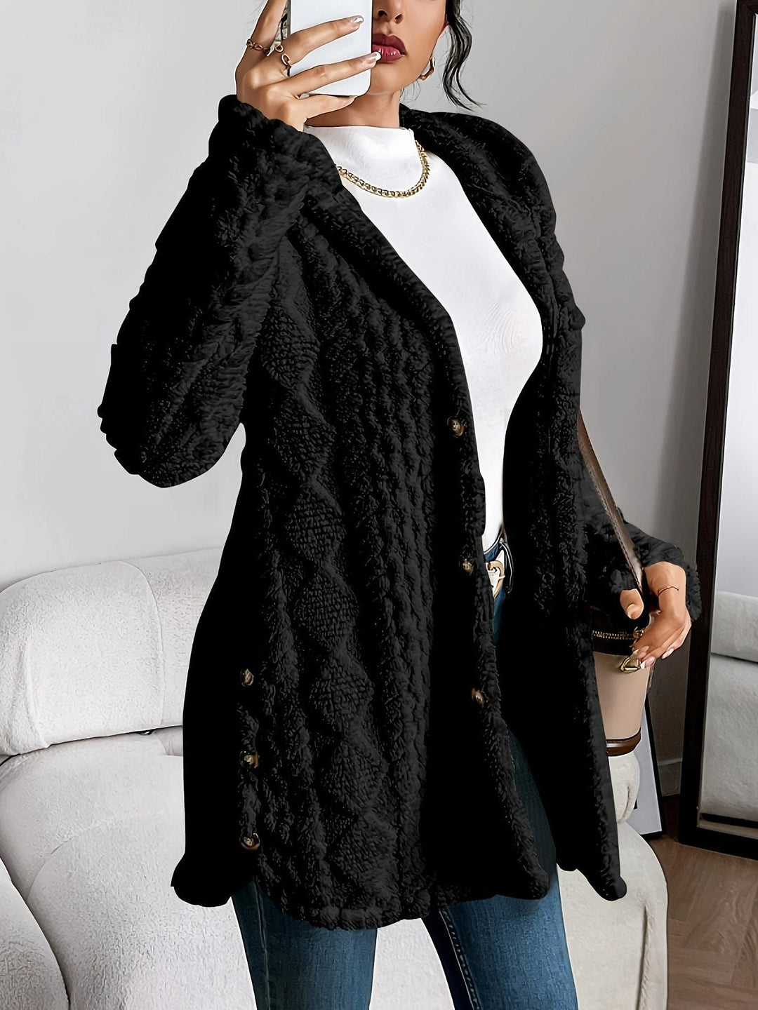 Erin | Women's Oversized Fleece Hooded Cardigan