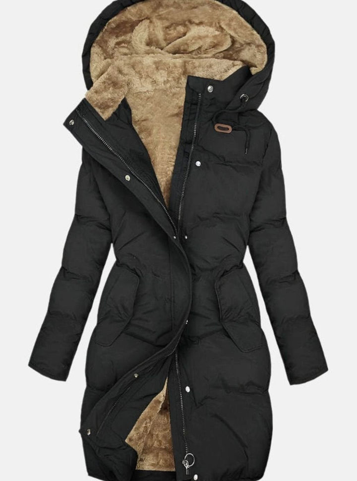 Marguerite | Women’s Long Fleece Lined Parka Coat with Hood
