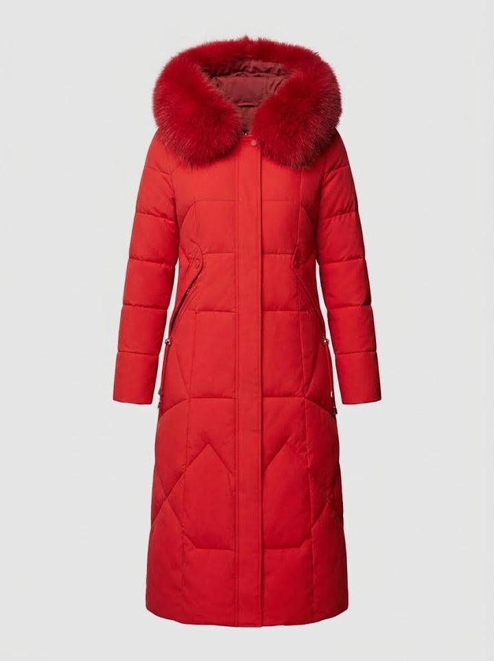 Evangeline | Women’s Faux Fur Hooded Long Puffer Coat