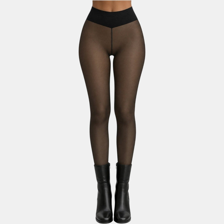Tabitha | Women’s High Waisted Fleece Lined Sheer Thermal Tights