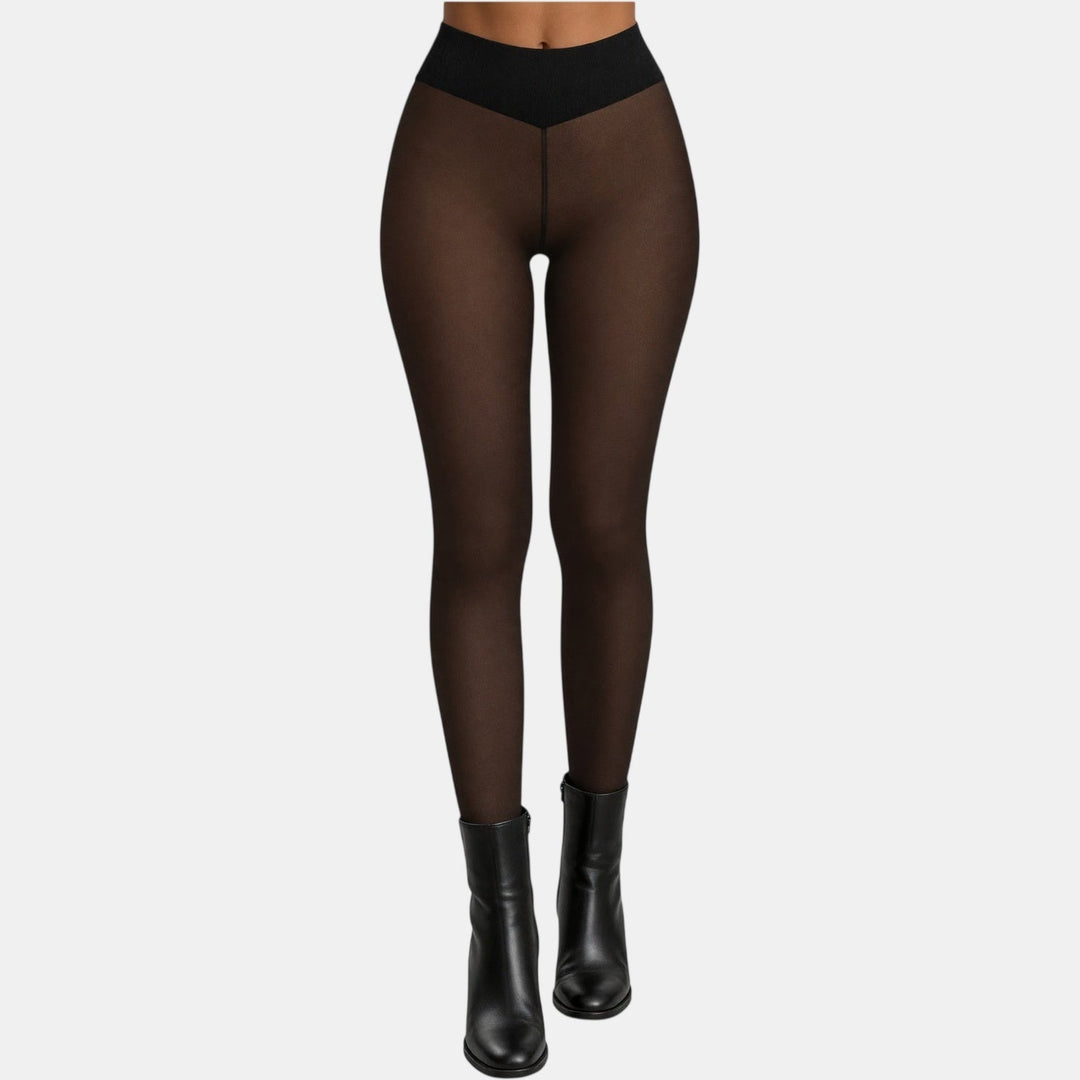 Tabitha | Women’s High Waisted Fleece Lined Sheer Thermal Tights