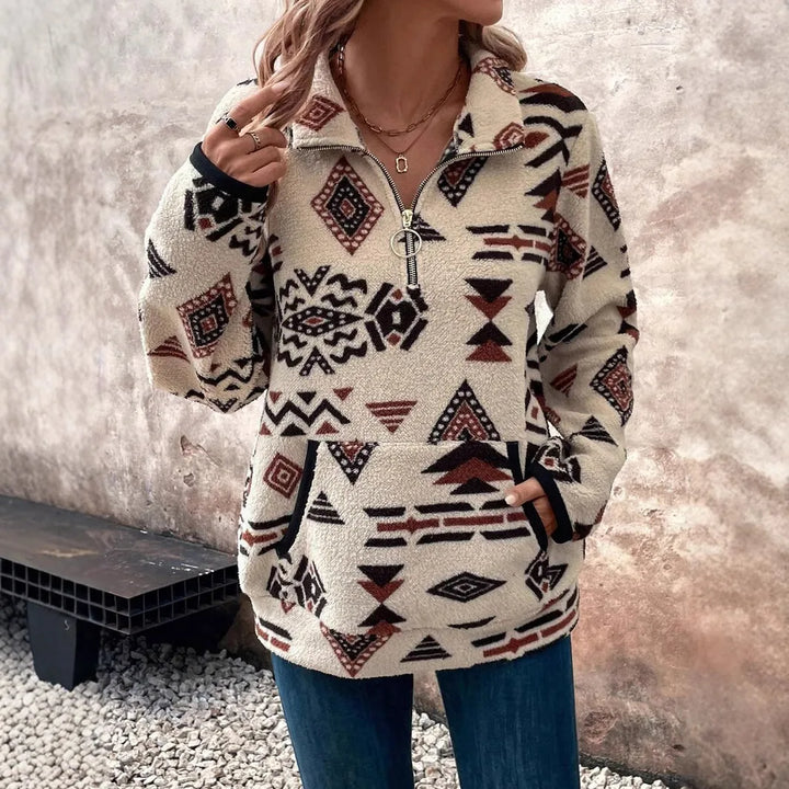 Sabine | Women’s Western Half Zip Sherpa Sweater