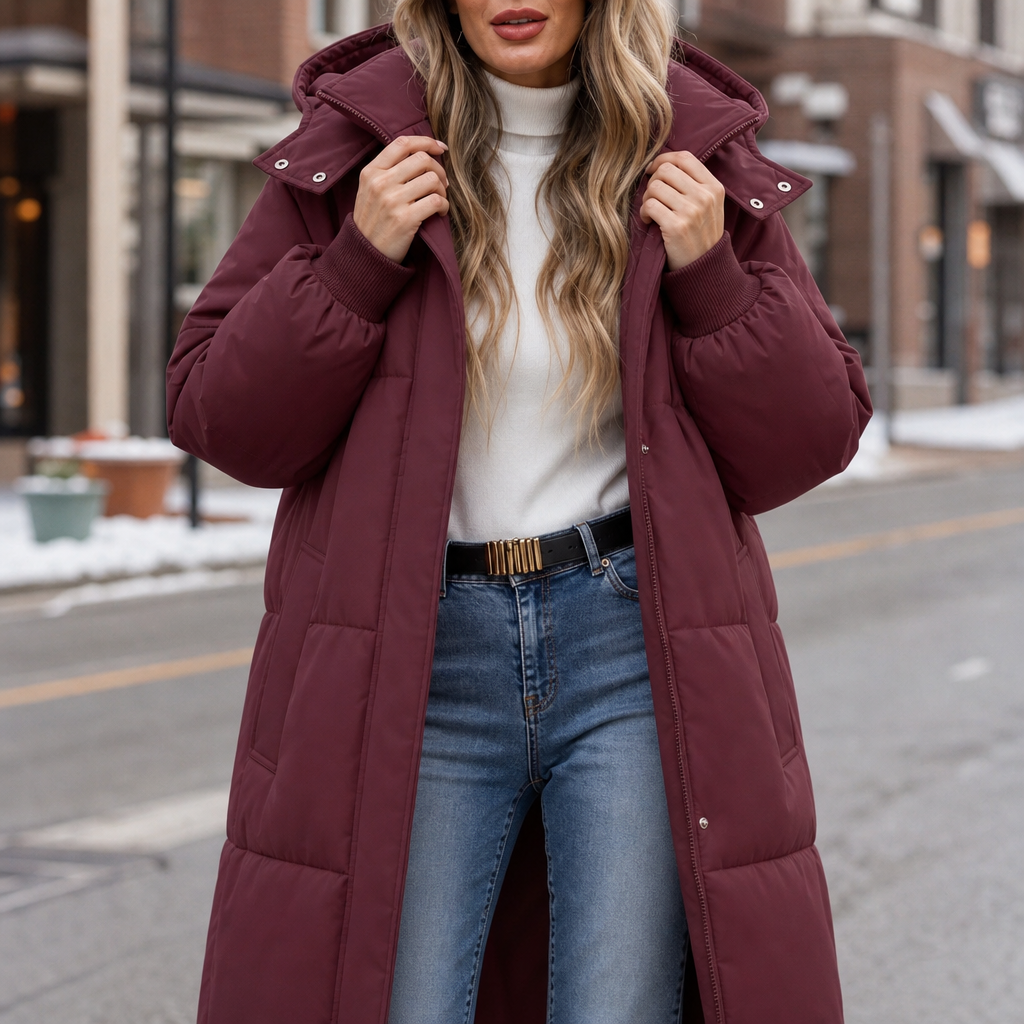 Brianna | Women’s Long Hooded Puffer Coat