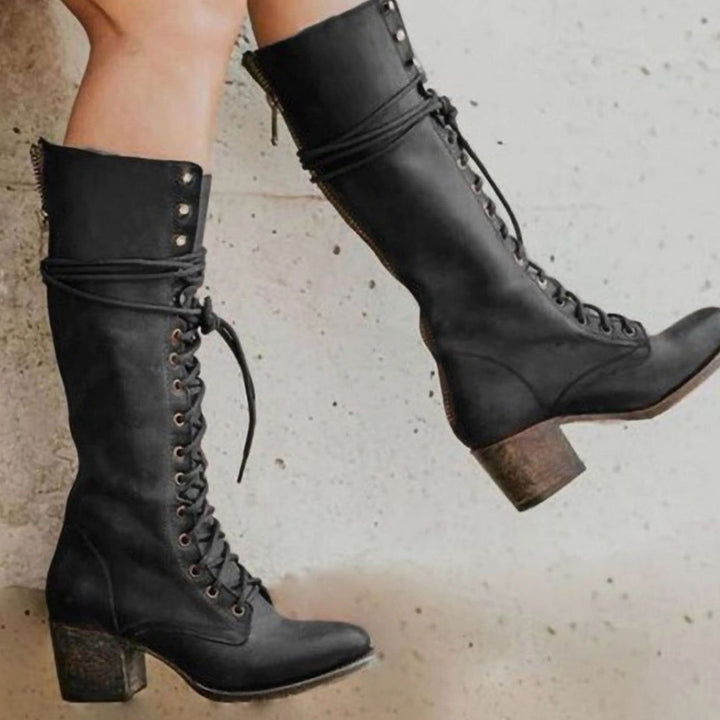 Isolde | Women’s Victorian Style Knee High Lace Up Boots