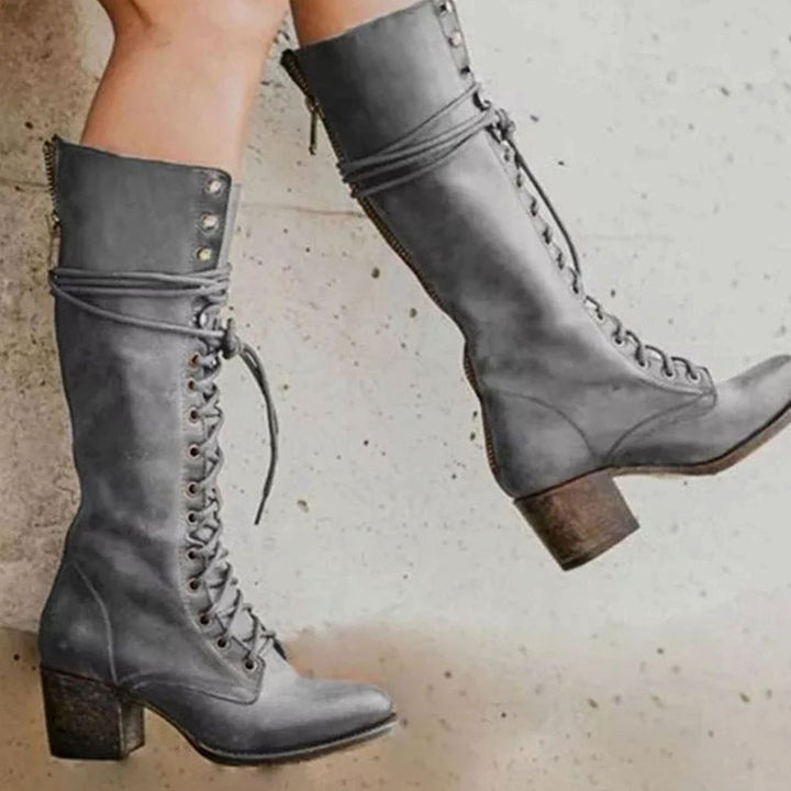 Isolde | Women’s Victorian Style Knee High Lace Up Boots