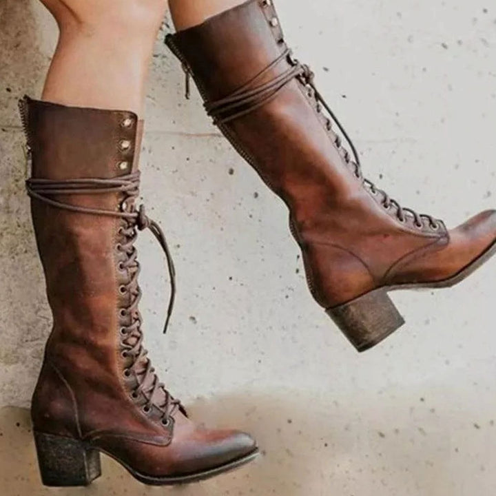 Isolde | Women’s Victorian Style Knee High Lace Up Boots