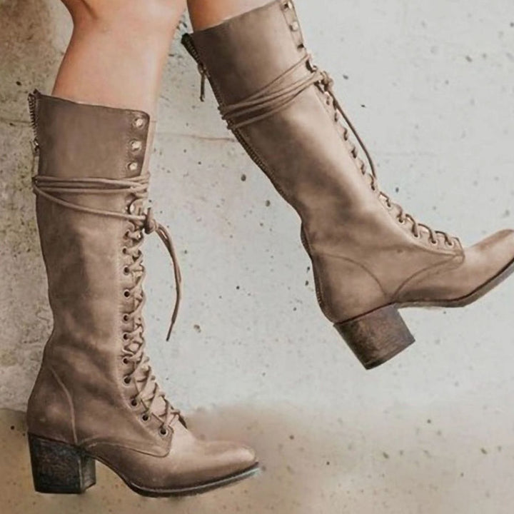 Isolde | Women’s Victorian Style Knee High Lace Up Boots