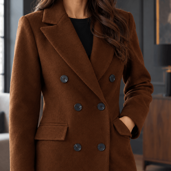 Rosalie | Women’s Wool Blend Double Breasted Maxi Coat