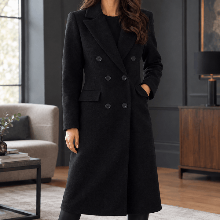 Rosalie | Women’s Wool Blend Double Breasted Maxi Coat