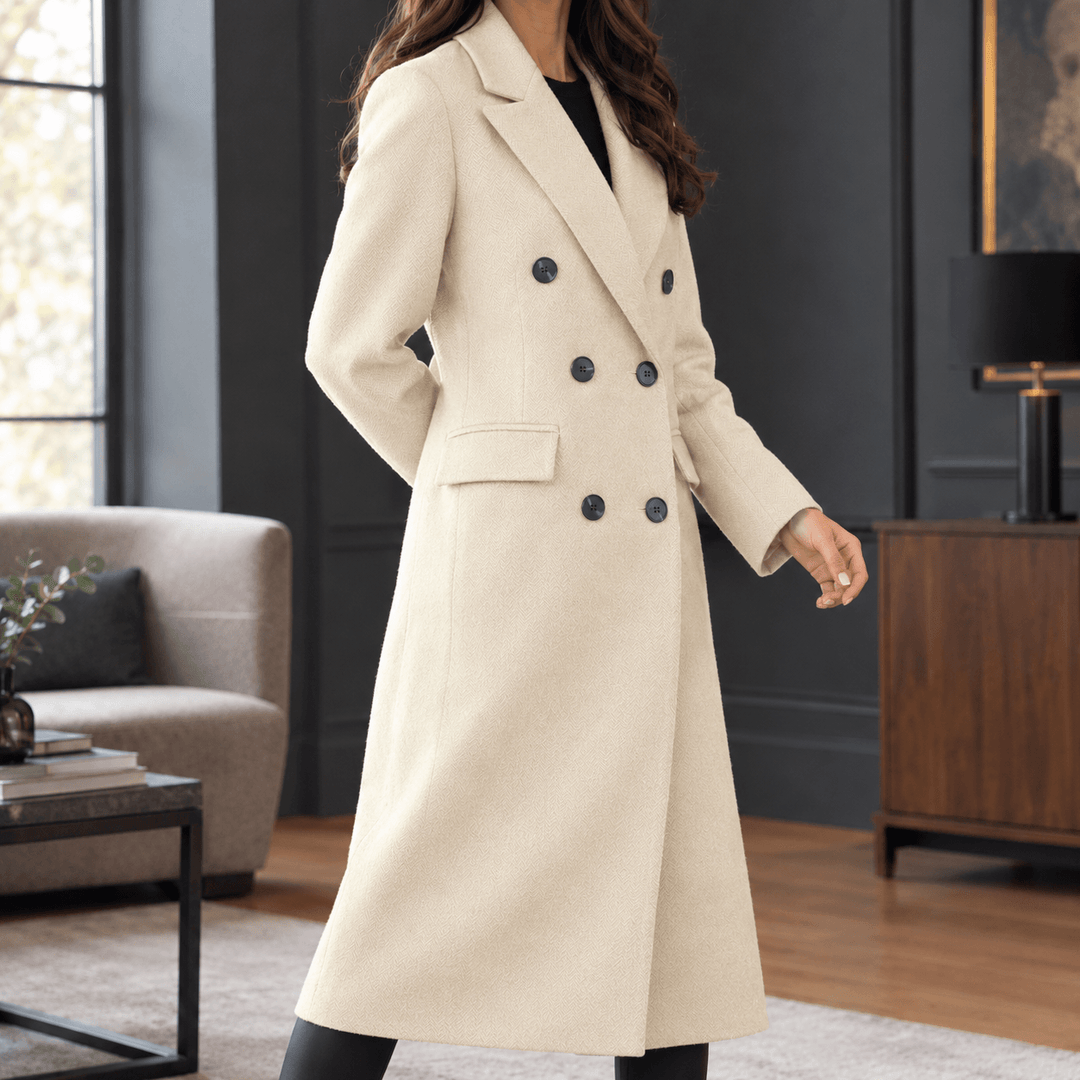 Rosalie | Women’s Wool Blend Double Breasted Maxi Coat