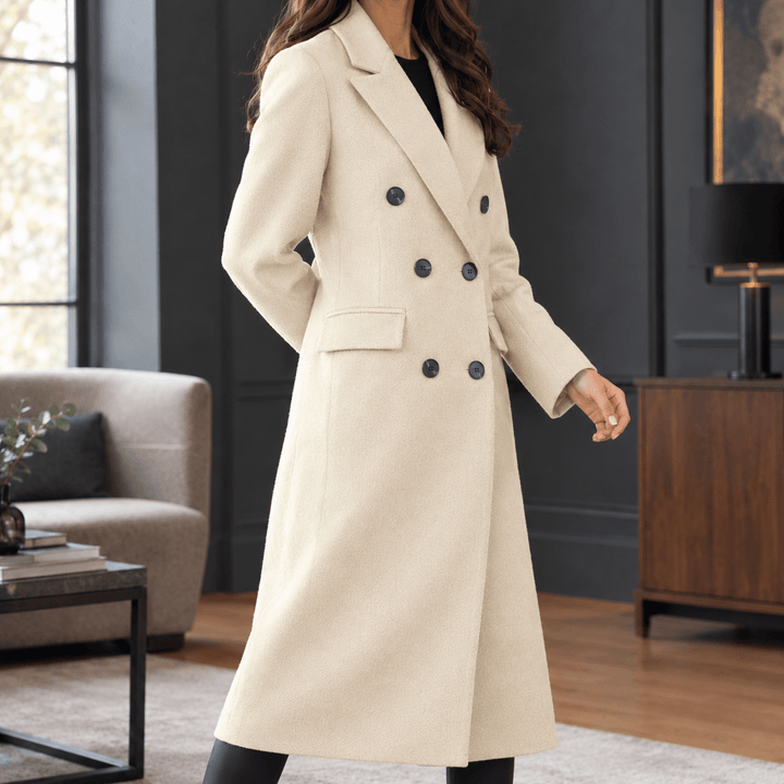 Rosalie | Women’s Wool Blend Double Breasted Maxi Coat