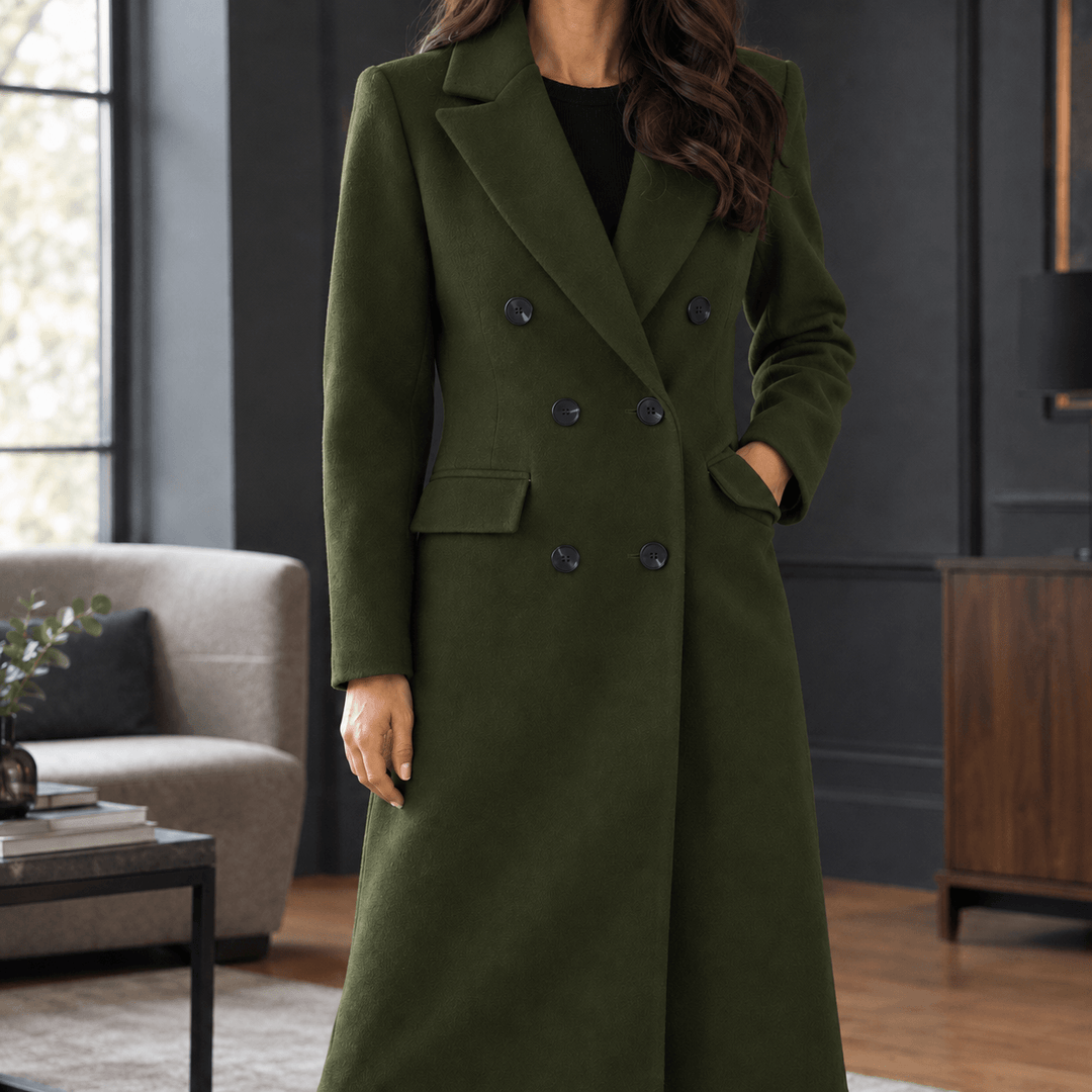 Rosalie | Women’s Wool Blend Double Breasted Maxi Coat