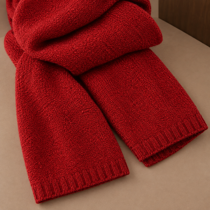 Harper | Women’s Thick Knit Scarf with Ribbed Ends