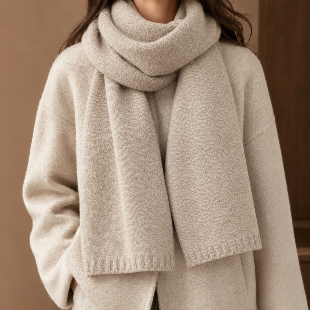 Harper | Women’s Thick Knit Scarf with Ribbed Ends