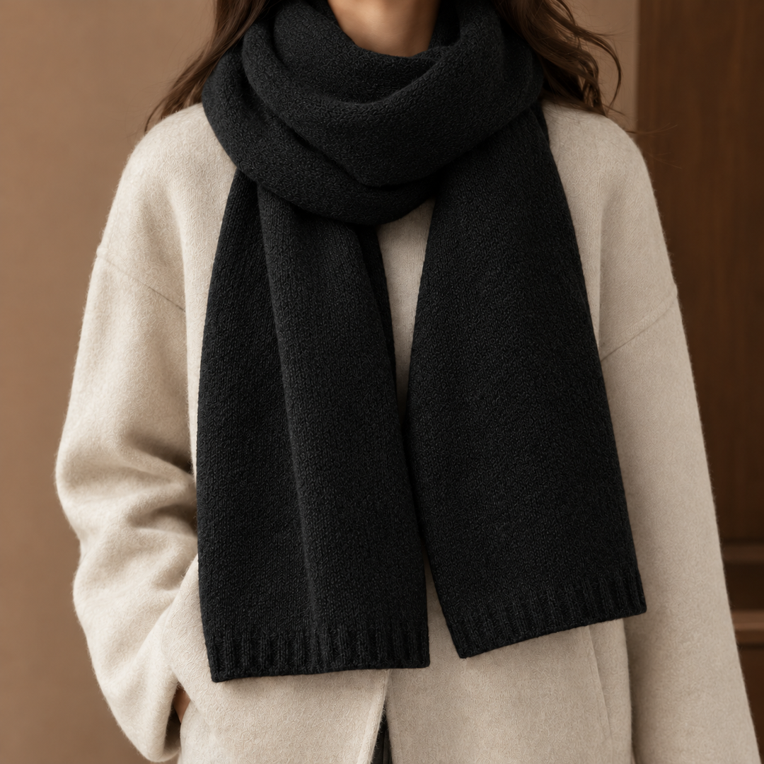 Harper | Women’s Thick Knit Scarf with Ribbed Ends