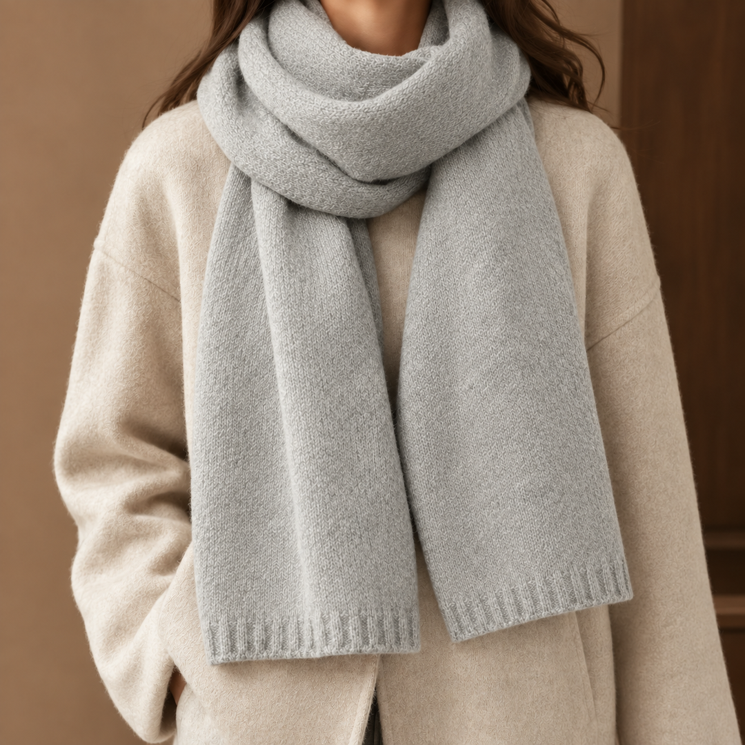 Harper | Women’s Thick Knit Scarf with Ribbed Ends