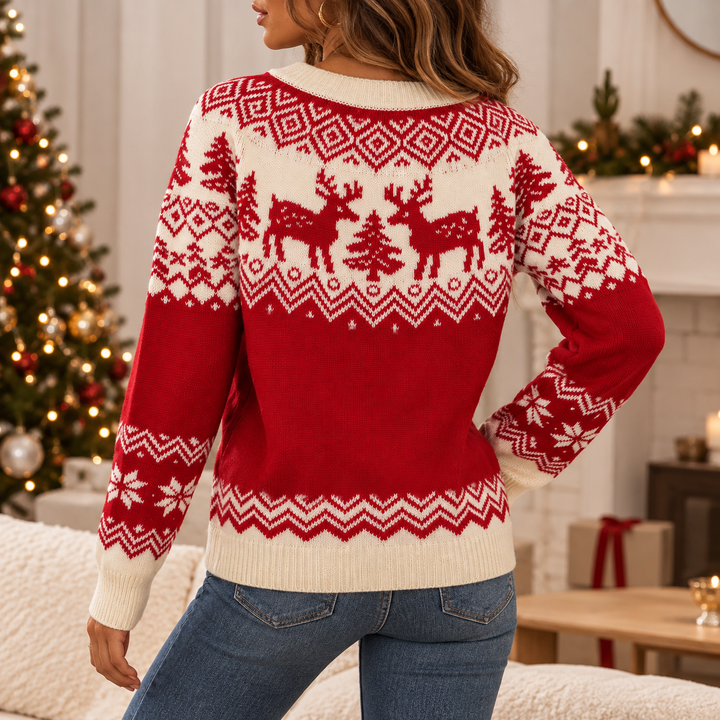 Lorraine | Women’s Reindeer Fair Isle Christmas Sweater