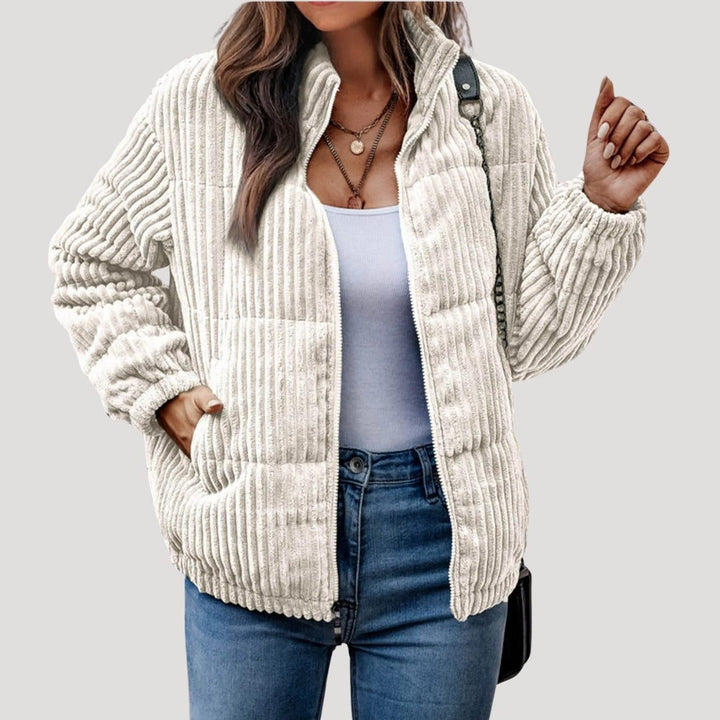 Kunigunde | Women's Quilted Corduroy Puffer Jacket with Stand Collar