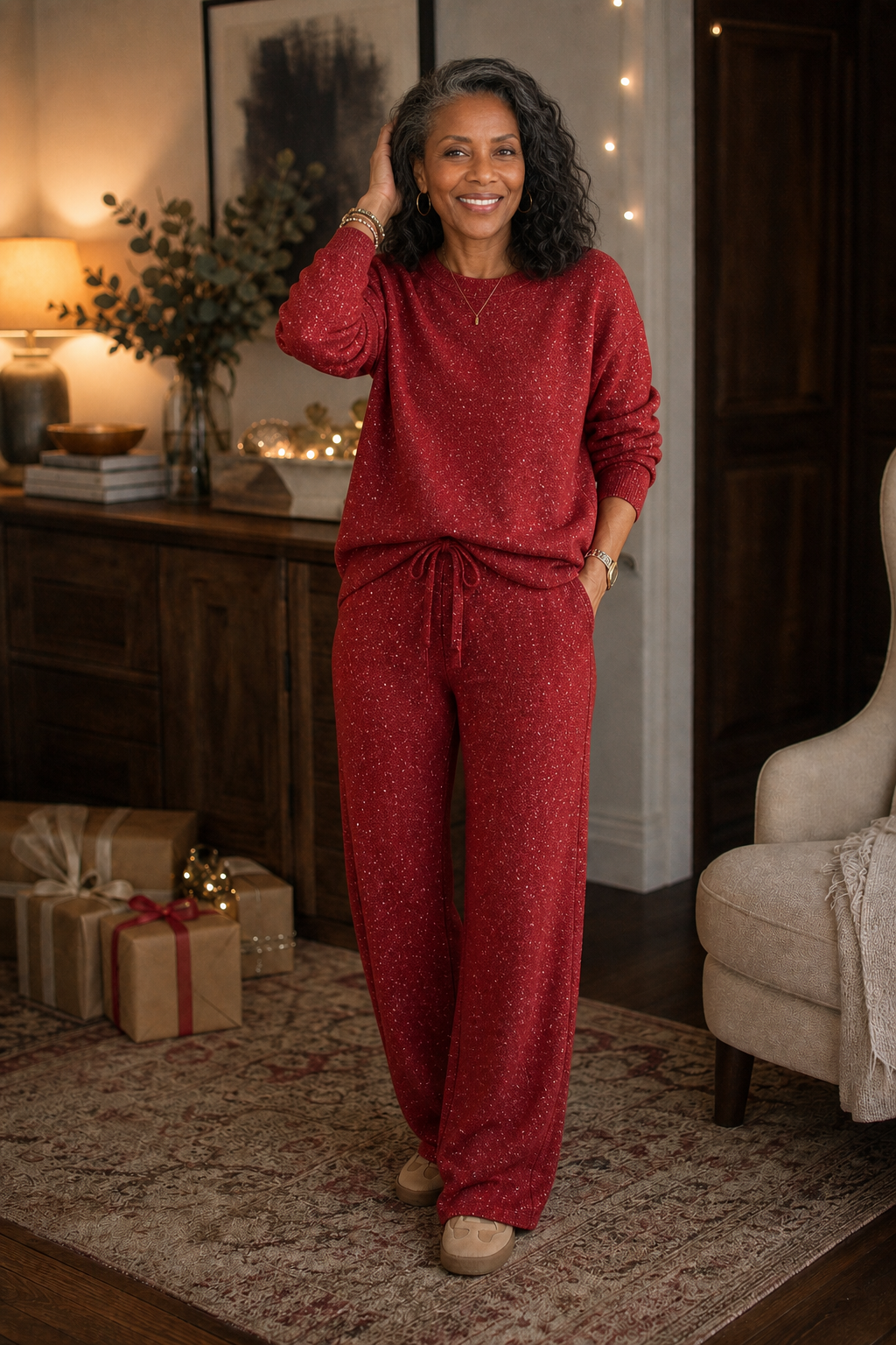 Noelia | Women’s Sparkle Sweater Pants Set