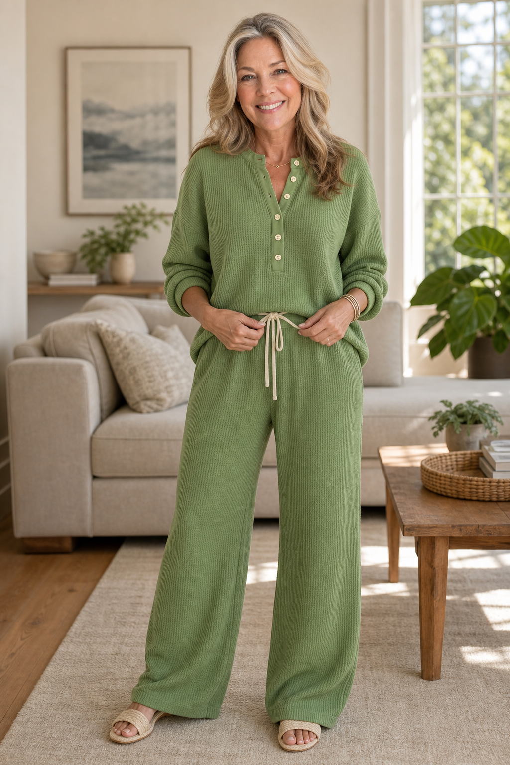 Saskia | Women’s Waffle Knit Loungewear Set
