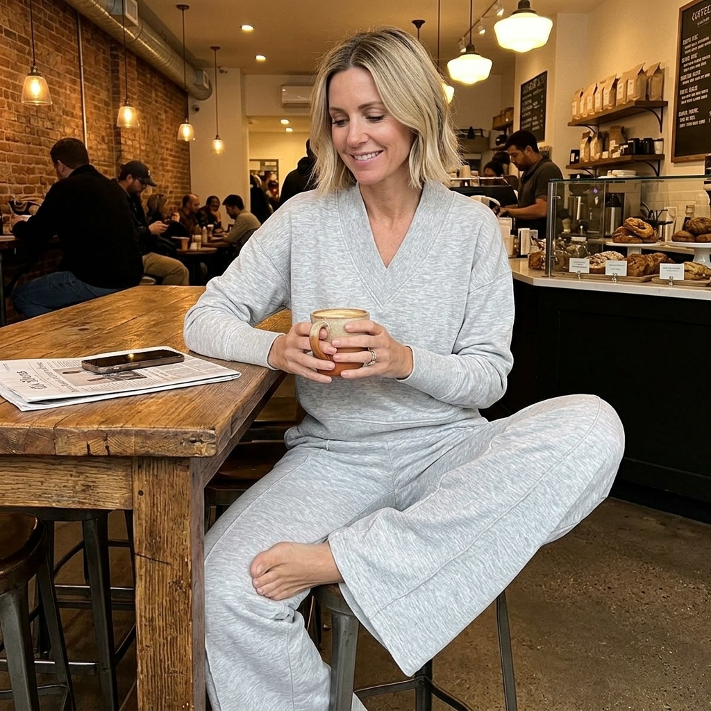 Rosalyn | Women’s V Neck Knit Sweater and Pants Set