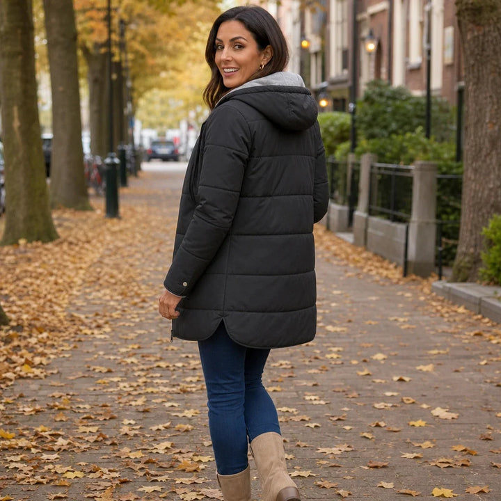 Courtney | Women’s Long Quilted Hooded Winter Jacket