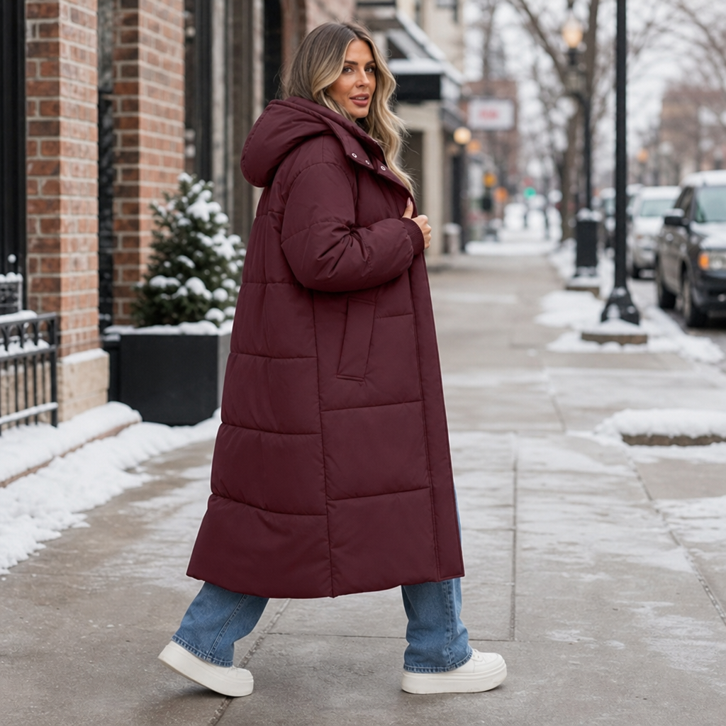 Brianna | Women’s Long Hooded Puffer Coat