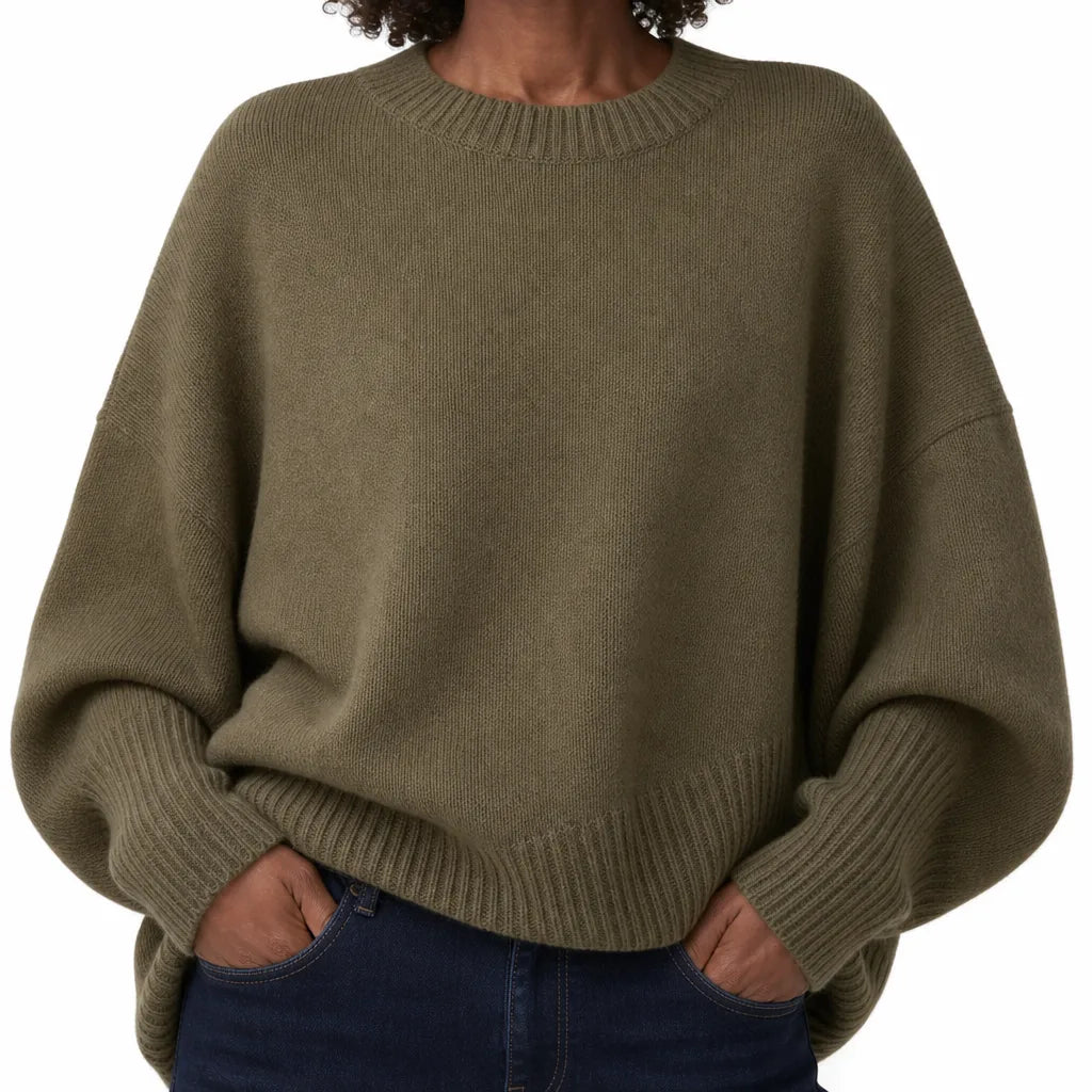 Rhiannon | Women’s Oversized Crew Neck Knit Sweater