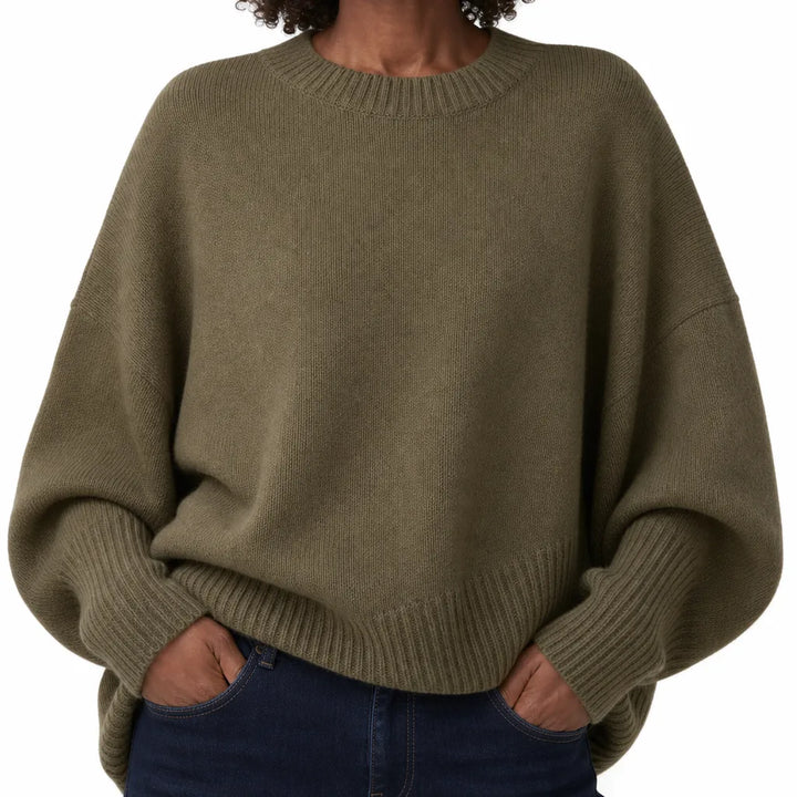 Rhiannon | Women’s Oversized Crew Neck Knit Sweater