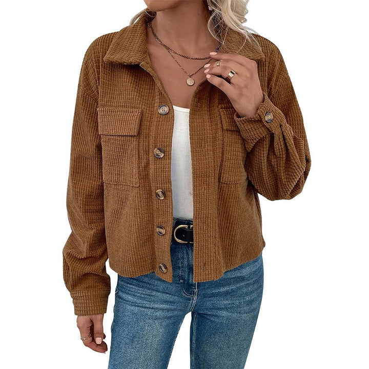Minka | Women's Button Down Corduroy Shirt Jacket with Flap Pockets