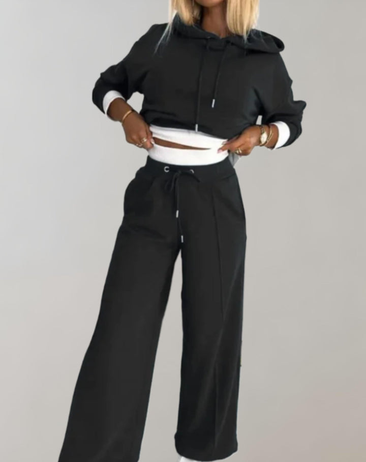 Sasha | Women’s Hoodie Wide Leg Sweatpants Set