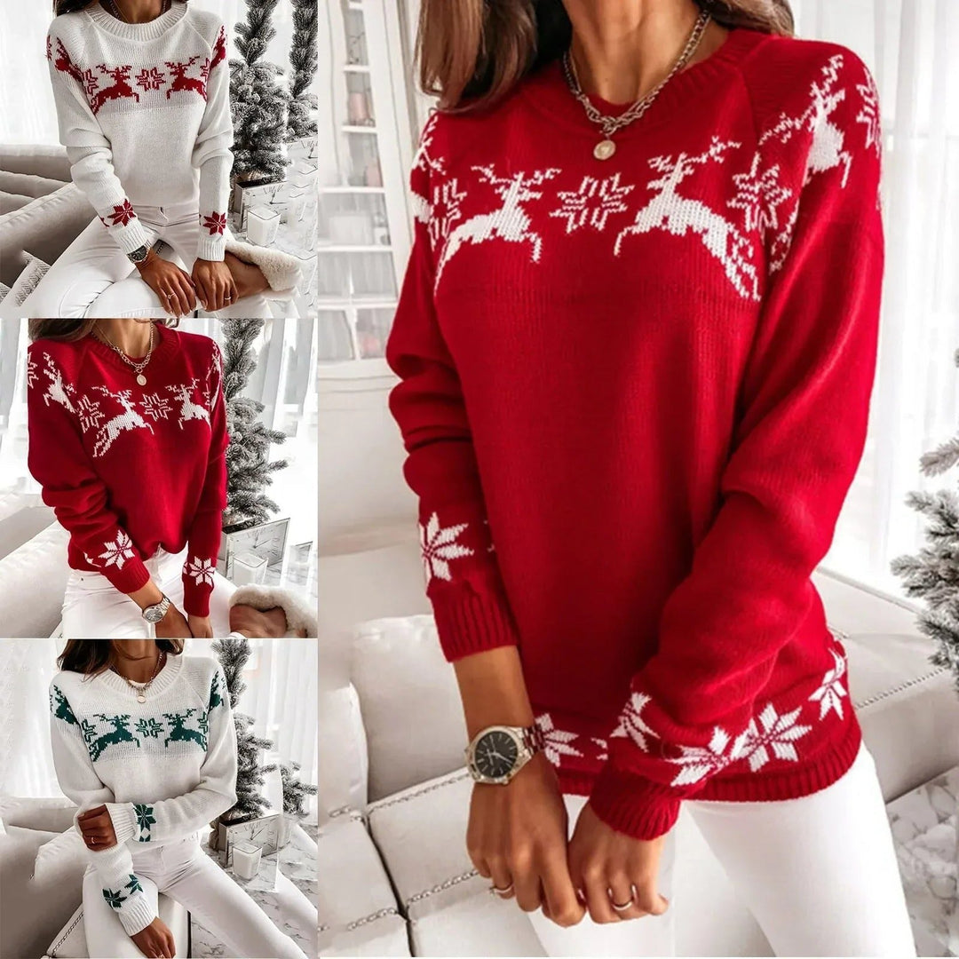 Aspen | Women’s Snowflake Christmas Crew Neck Sweater