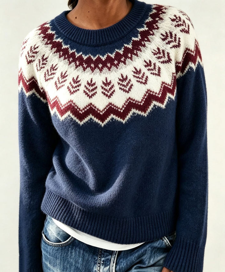 Olalla | Women's Fair Isle Crew Neck Sweater