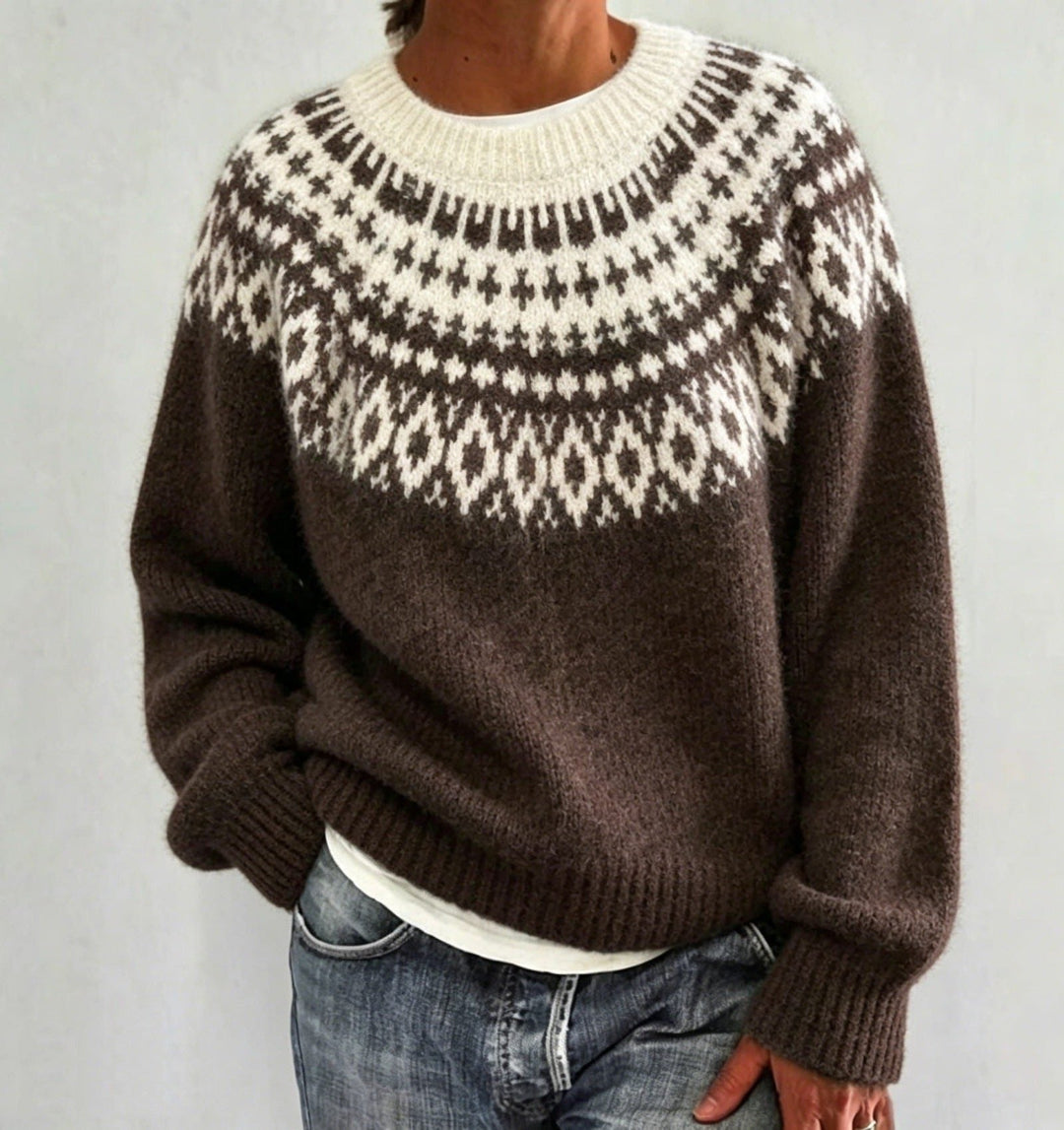 Olalla | Women's Fair Isle Crew Neck Sweater
