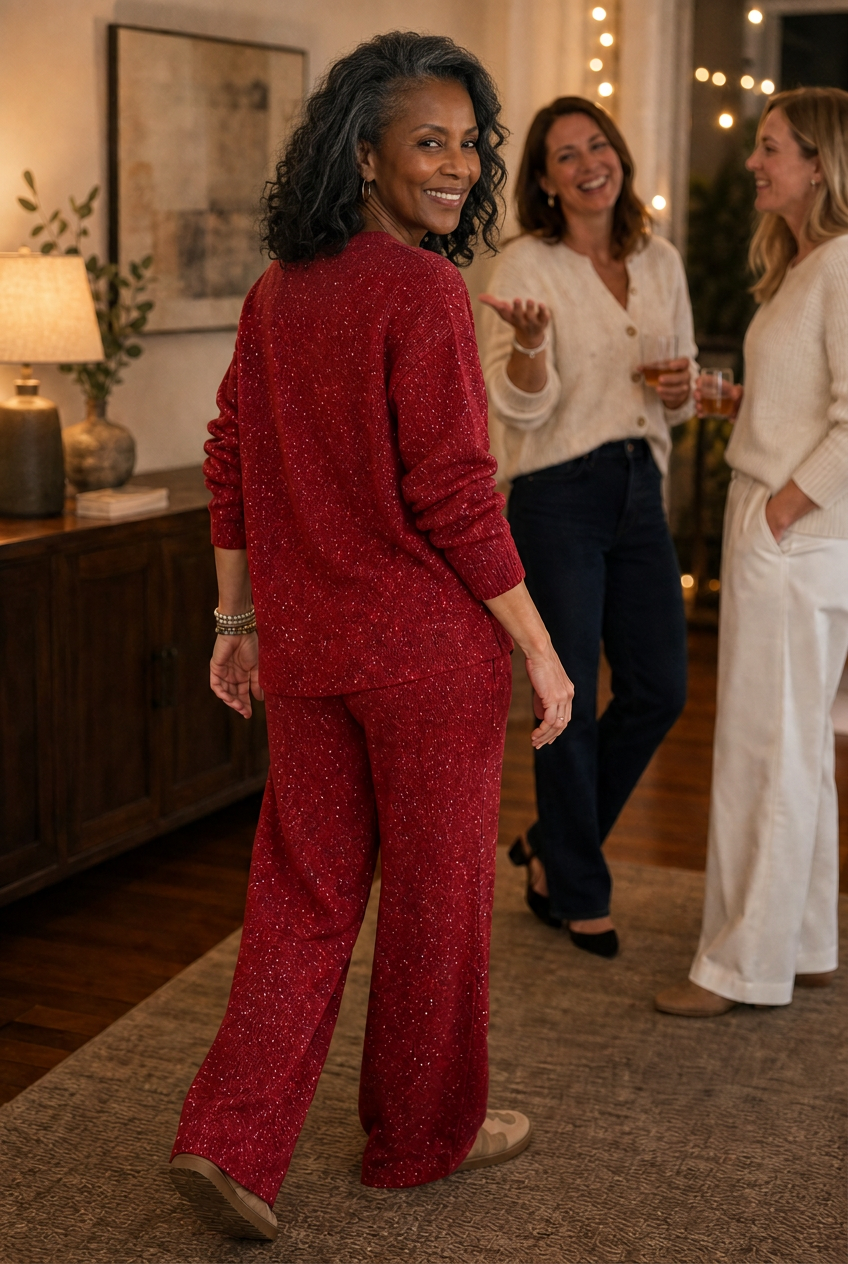 Noelia | Women’s Sparkle Sweater Pants Set