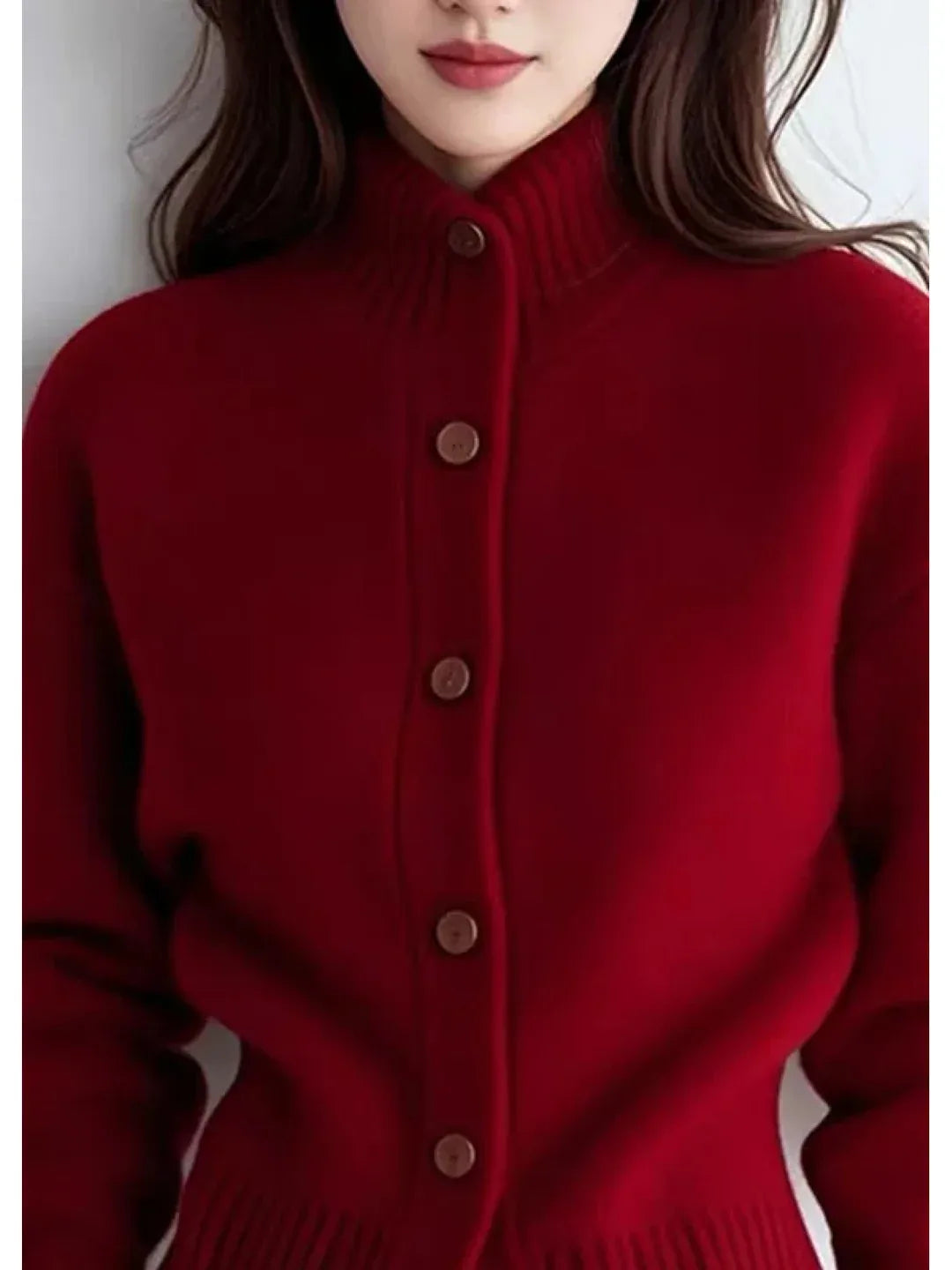 Odette | Women’s Fitted High Neck Knit Cardigan