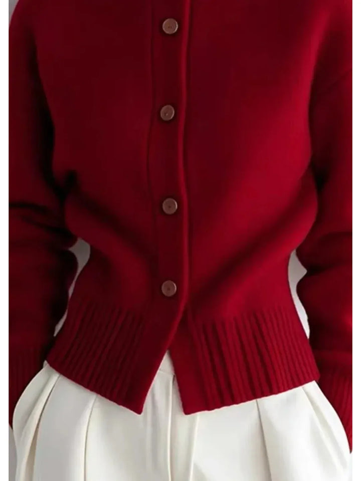 Odette | Women’s Fitted High Neck Knit Cardigan