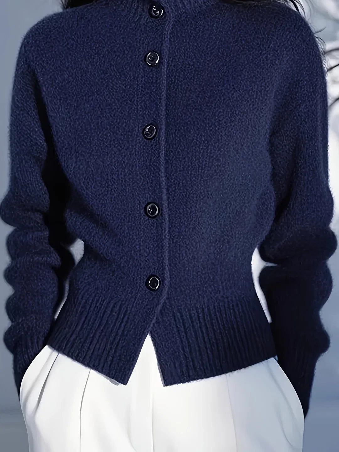 Odette | Women’s Fitted High Neck Knit Cardigan