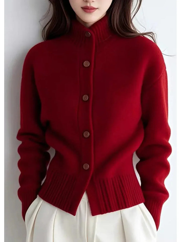 Odette | Women’s Fitted High Neck Knit Cardigan