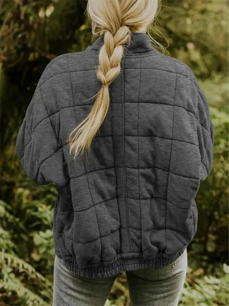Caroline | Women's Oversized Quilted Jacket with Stand Collar