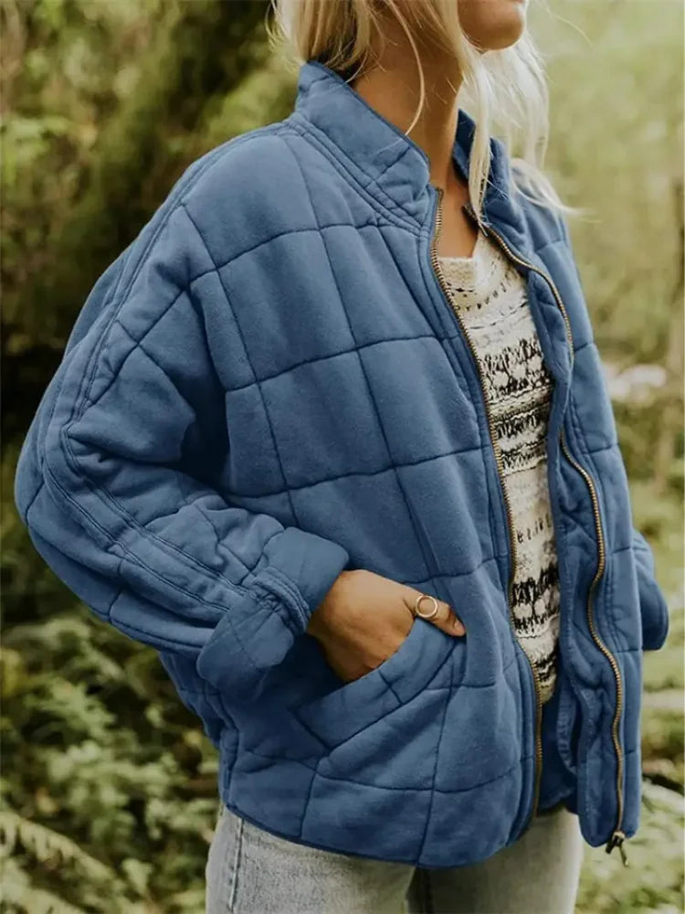 Caroline | Women's Oversized Quilted Jacket with Stand Collar